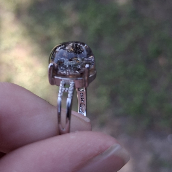New Phantom Quartz Lodolite Adjustable 925 Silver Ring. - Picture 3 of 8